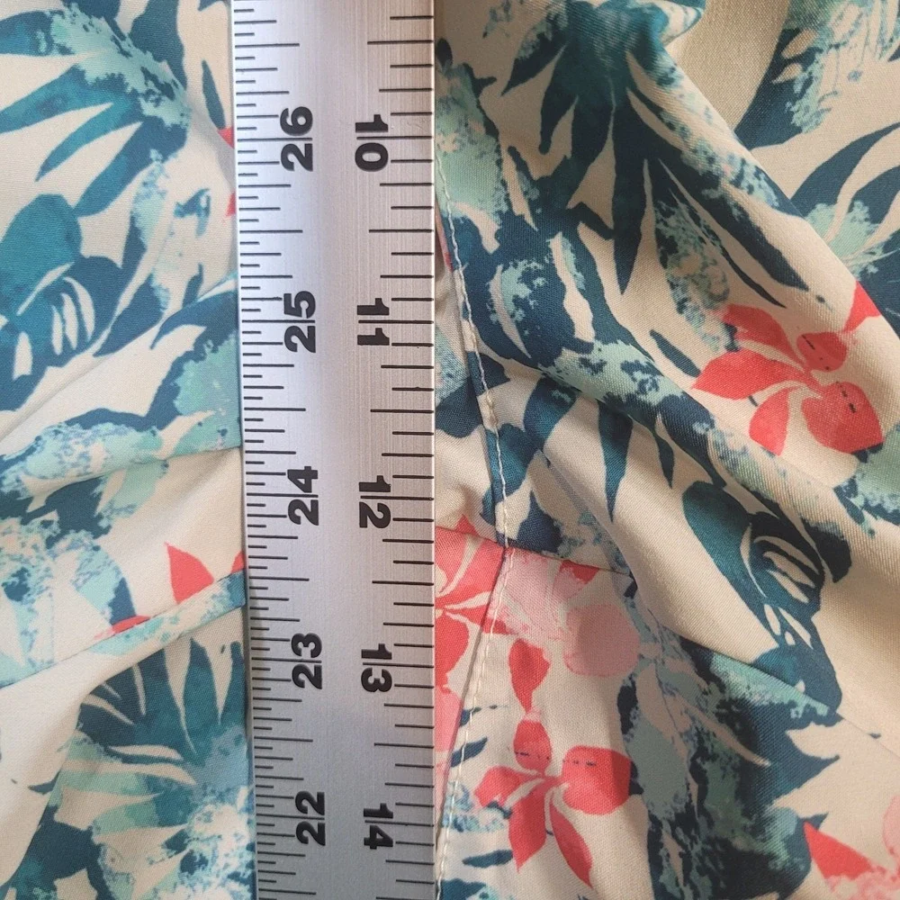 Ocean Coast Floral Hawaiian Print Womens Lined Swim Trunks‎ Shorts Size 2X
